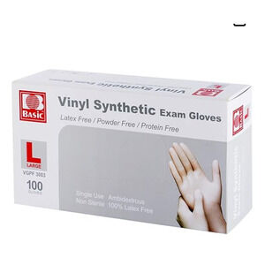 Disposable Clear Vinyl Exam Gloves Latex-Free & Powder-Free 100PCS - Large